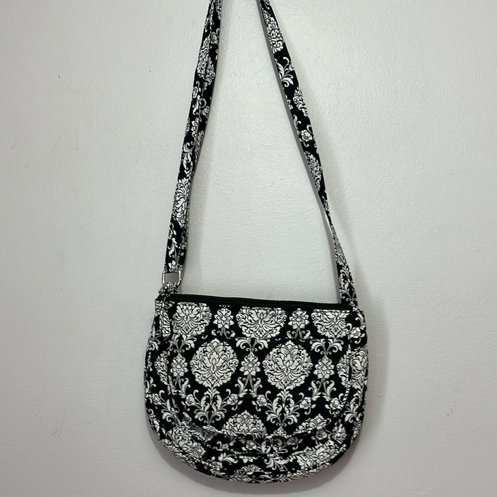 Black and White Quilted Patterned Women's Crossbody Bag